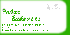 makar bukovits business card
